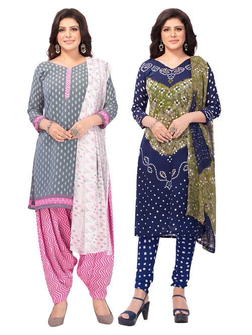 pack of 2 printed unstitched suit combo - 18644737 - Very Small Image - 1