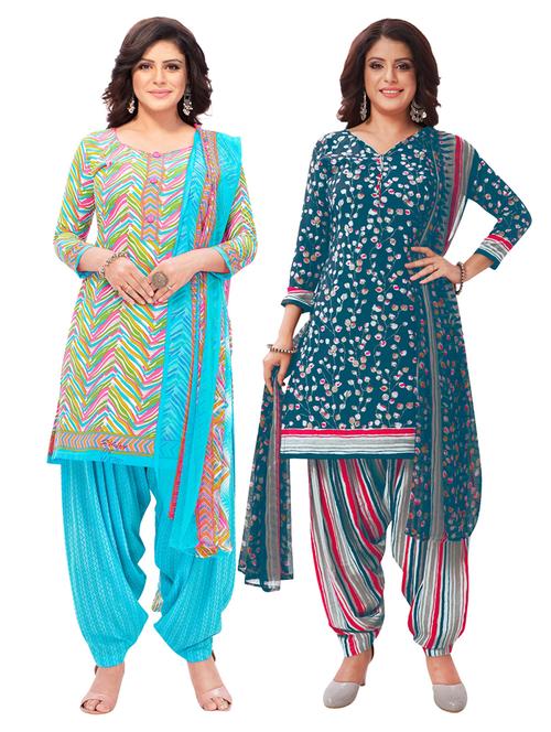 pack of 2 printed unstitched suit combo - 18644770 - Very Small Image - 1