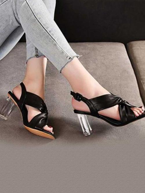 women black ankle strap sandal - 18645349 - Very Small Image - 1