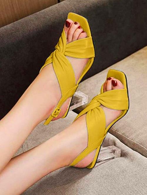 women yellow ankle strap sandal - 18645351 - Very Small Image - 1