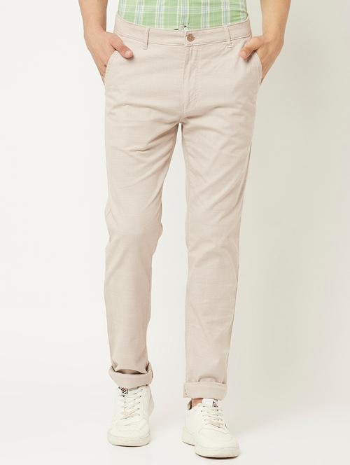 mid rise solid flat front casual trouser - 18645673 - Very Small Image - 1