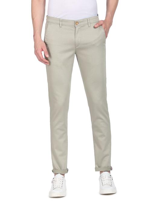mid rise solid casual trouser - 18646185 - Very Small Image - 1