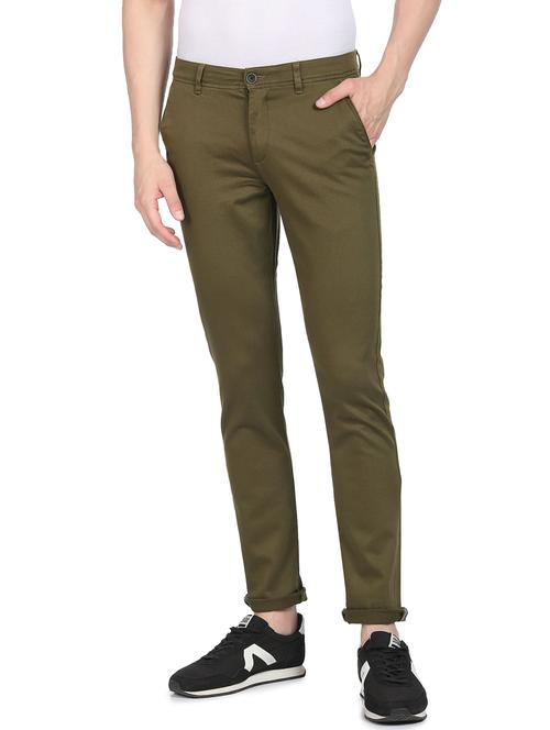 mid rise solid casual trouser - 18646194 - Very Small Image - 1