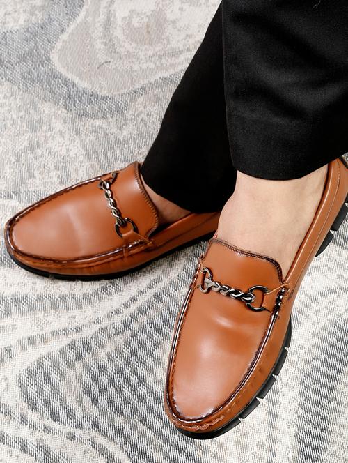 mens tan slip on moccasin - 18646212 - Very Small Image - 1