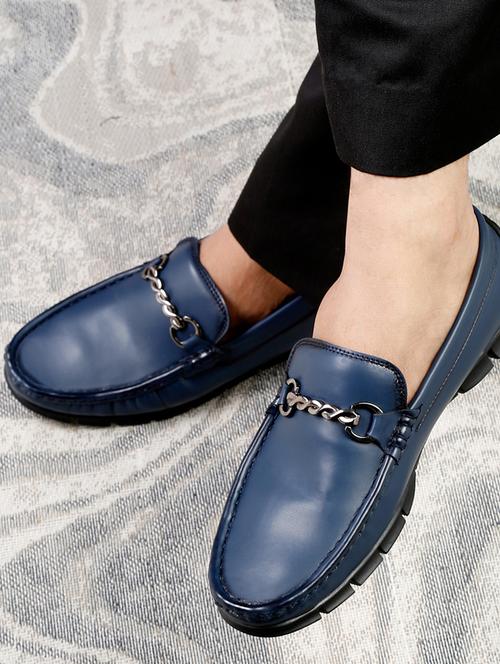 mens blue slip on moccasin - 18646216 - Very Small Image - 1