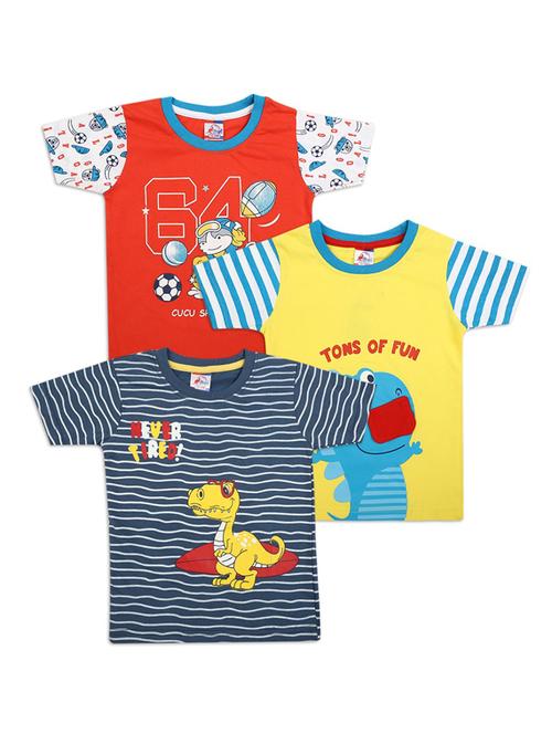 Boys Pack Of 3 Graphic Print T-shirt - 18647329 - Very Small Image - 1