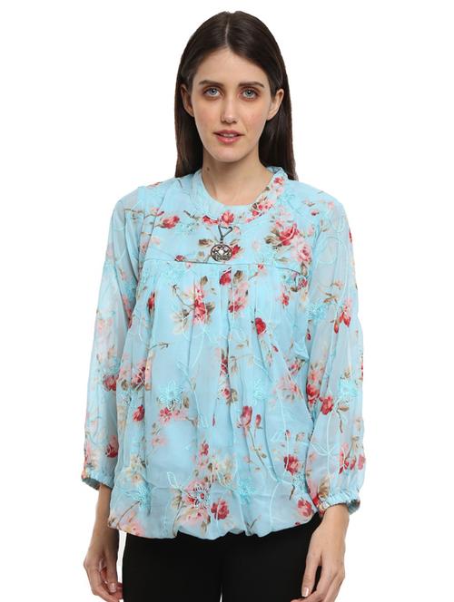 women's straight round neck top - 18648092 - Very Small Image - 1