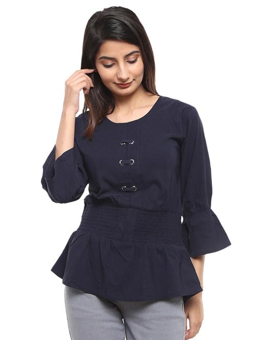 blue solid regular top - 18648138 - Very Small Image - 1
