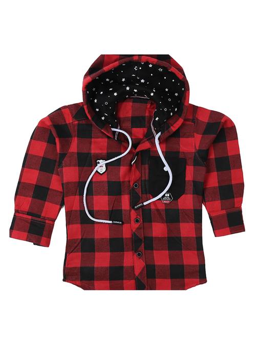 boys checkered hooded shirt - 18648209 - Very Small Image - 1