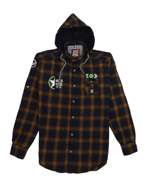 boys checkered hooded shirt - 18648225 - Very Small Image - 1