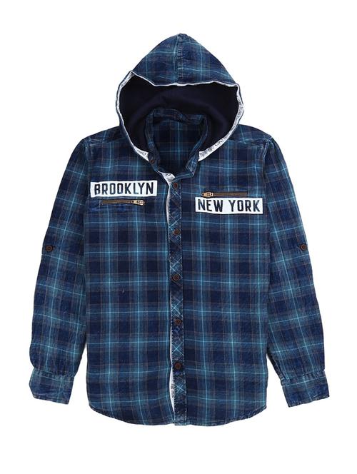 boys checkered hooded shirt - 18648269 - Very Small Image - 1