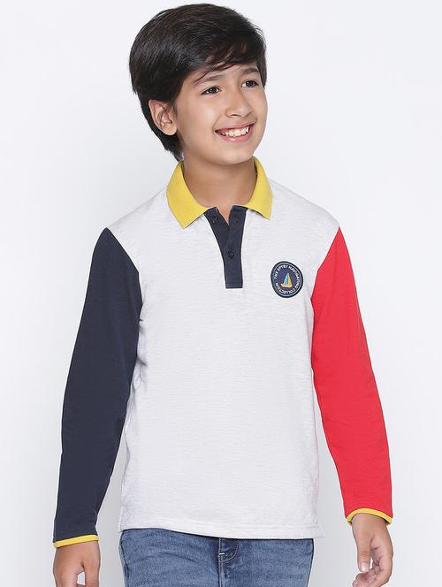 boys polo neck color block t-shirt - 18649457 - Very Small Image - 1