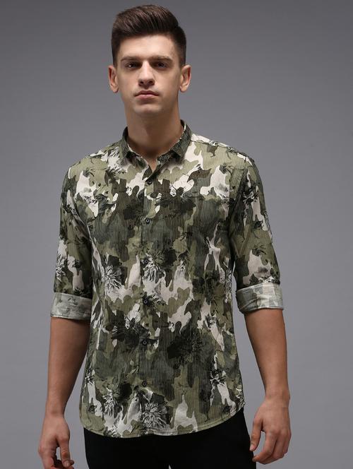 Mens Camouflage Casual Shirt - 18650850 - Very Small Image - 1