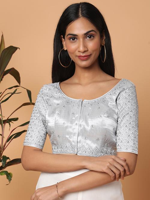 self design embroidered blouse - 18650919 - Very Small Image - 1