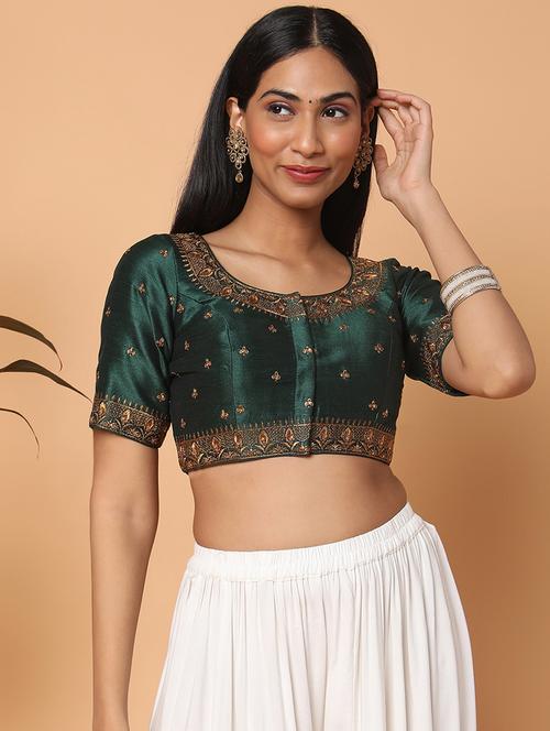 self design embroidered blouse - 18650920 - Very Small Image - 1