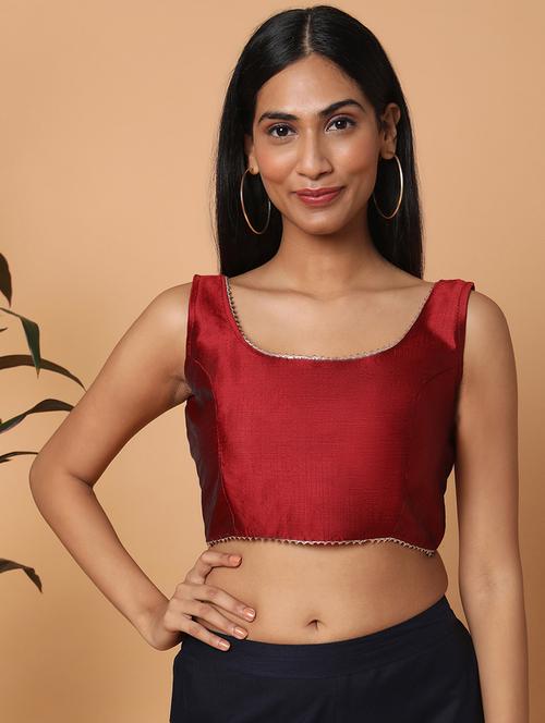 round neck solid blouse - 18650932 - Very Small Image - 1