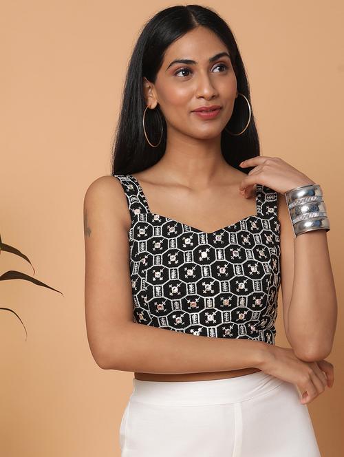 self design embroidered blouse - 18650937 - Very Small Image - 1