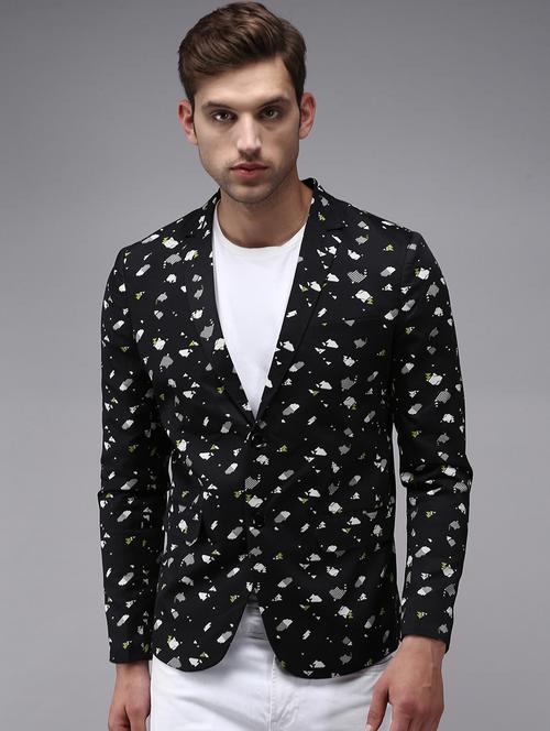 single breasted printed casual blazer - 18650988 - Very Small Image - 1