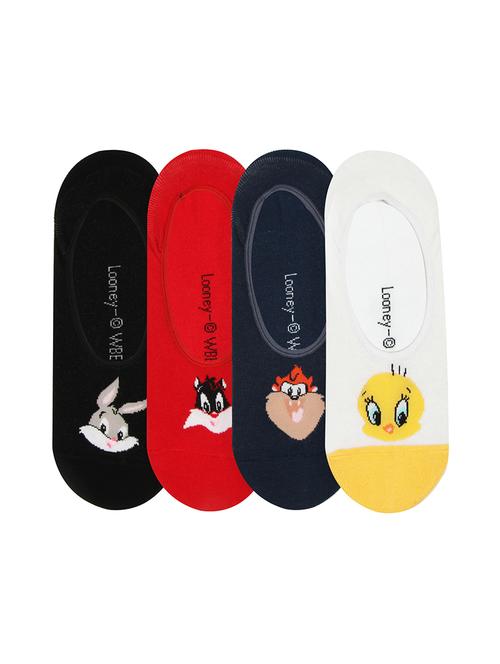 bonjour looney tunes unisex cotton loafer socks - pack of 4 - 18657040 - Very Small Image - 1