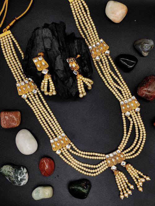  multistring beaded bridal necklace earring set  - 18658879 - Very Small Image - 1