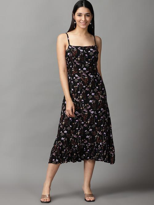 women's fit & flare floral dress - 18659022 - Very Small Image - 1