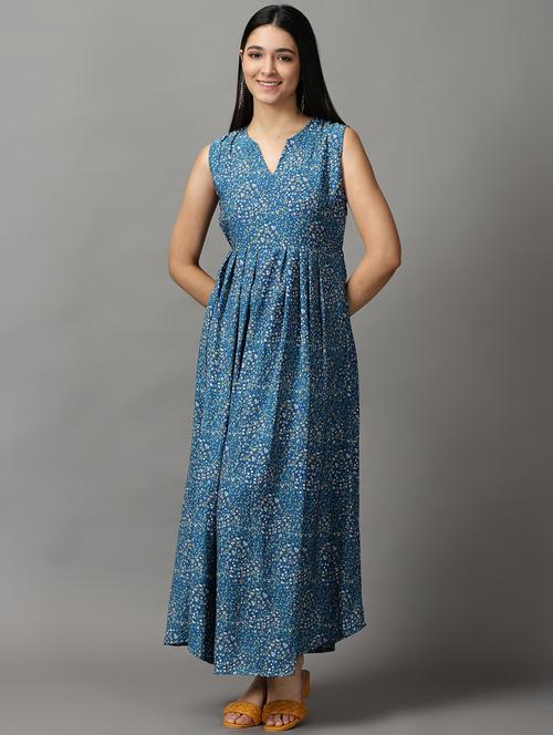 women's fit & flare printed dress - 18659102 - Very Small Image - 1