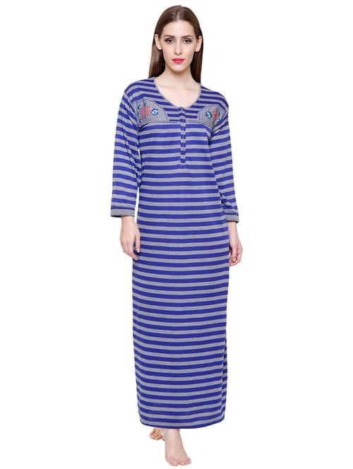 scoop neck striped nighty - 18666581 - Very Small Image - 1