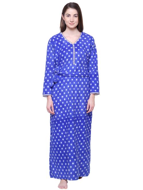 v neck polka dots nighty - 18666591 - Very Small Image - 1