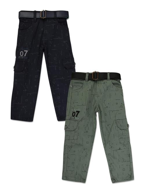 boys pack of 2 mid rise printed trousers  - 18677754 - Very Small Image - 1