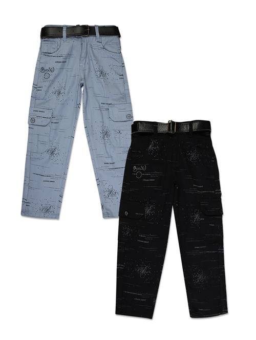boys pack of 2 mid rise printed trousers  - 18677797 - Very Small Image - 1