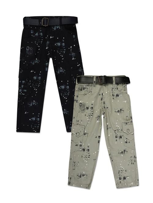 boys pack of 2 mid rise printed trousers  - 18677804 - Very Small Image - 1