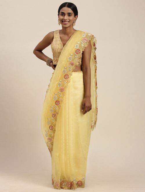 embroidered charming fancy saree with blouse - 18678931 - Very Small Image - 1