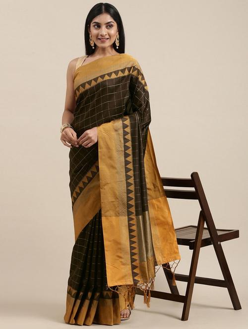 printed banarasi self design saree - 18679126 - Very Small Image - 1