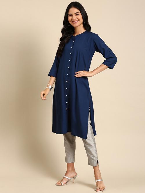 women's straight kurta - 18682906 - Very Small Image - 1