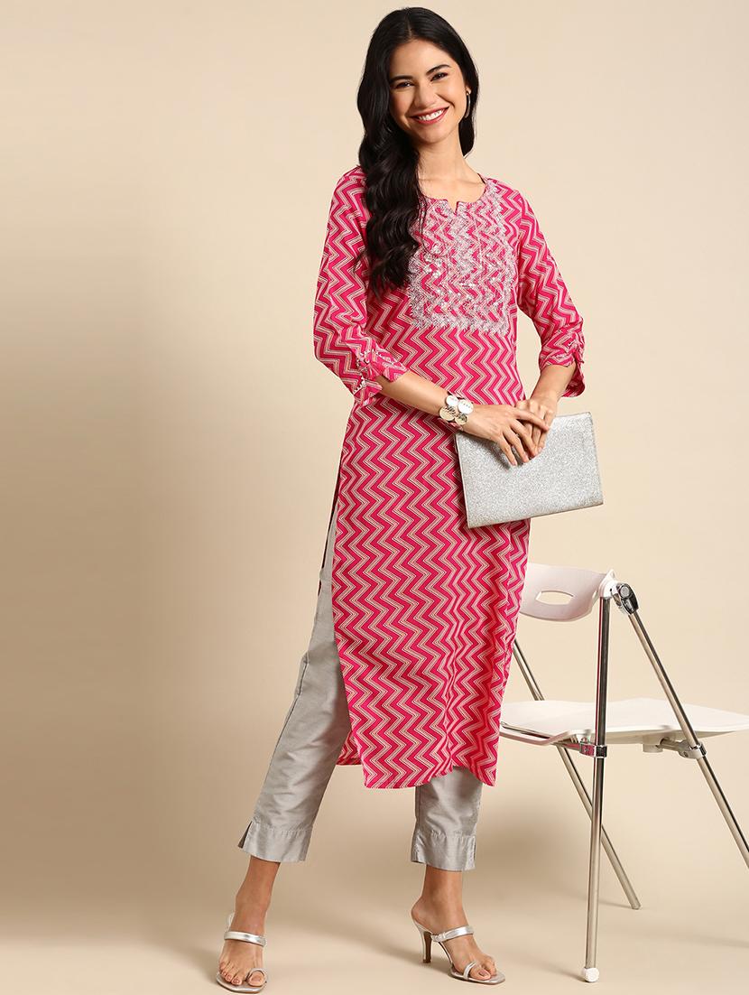 women's straight kurta - 18682976 - Zoom Image - 2