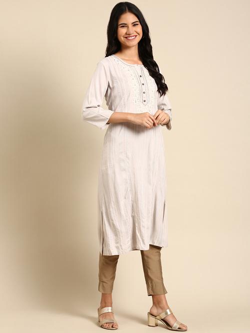 Women's Straight Kurta - 18683071 - Very Small Image - 1