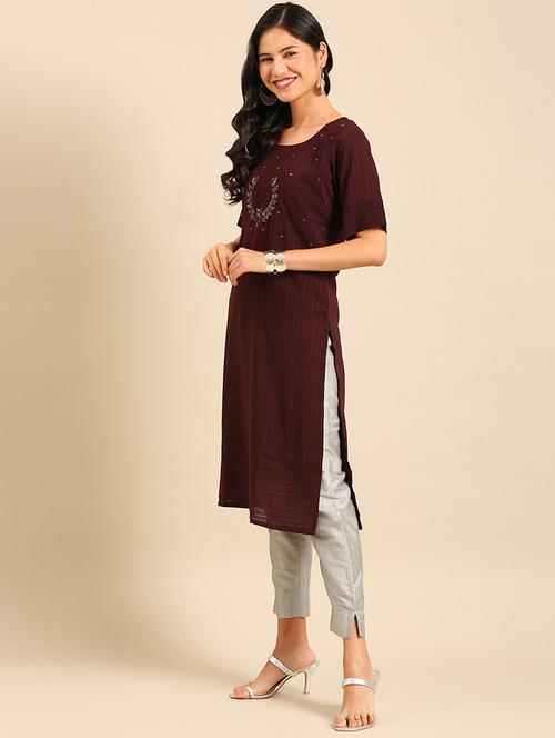 Women's Straight Kurta - 18683087 - Very Small Image - 1