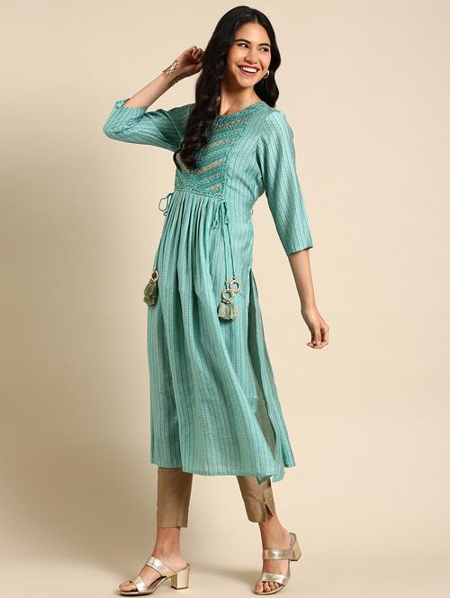 women's straight kurta - 18683137 - Very Small Image - 1