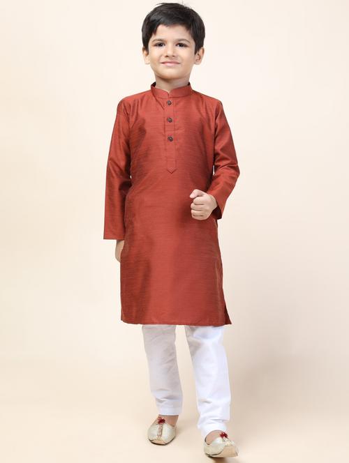 boys solid kurta set - 18683222 - Very Small Image - 1
