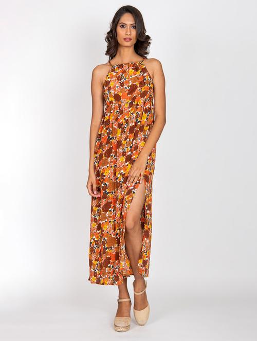 multi colored silk blend aline dress - 18685164 - Very Small Image - 1