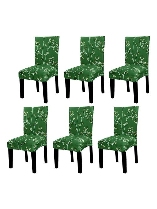 pack of  6 green colored floral chair cover - 18685374 - Very Small Image - 1