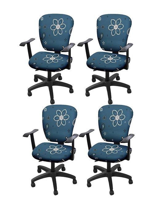 polyester snapdex office chair cover, washable chair slipcover (blue paisley, 4) - 18685789 - Very Small Image - 1