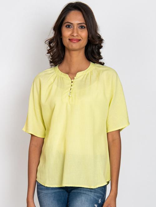 yellow linen regular top - 18688294 - Very Small Image - 1