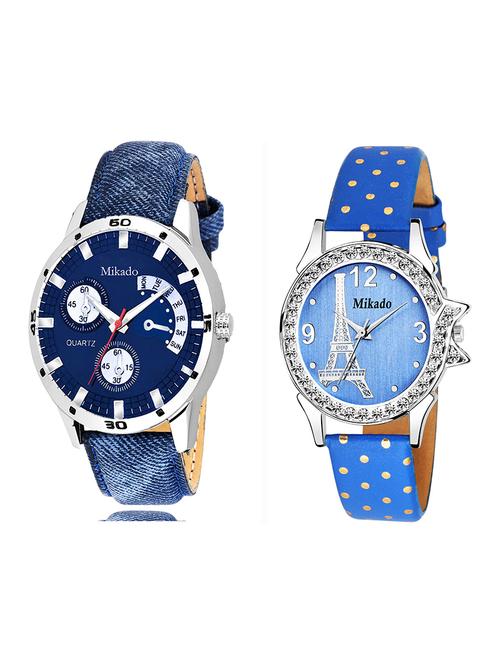 blue unite couple watches combo for men's and women(pack of 2) - 18688985 - Very Small Image - 1