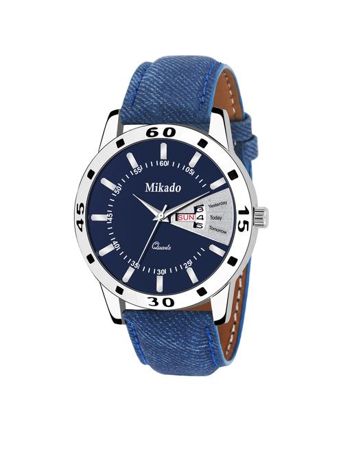 day and date blue analog watch for men's and boy's - 18689739 - Very Small Image - 1