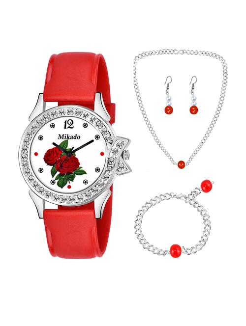 roop beautiful attractive watch set with necklace,ear rings & bracelet - 18690319 - Very Small Image - 1