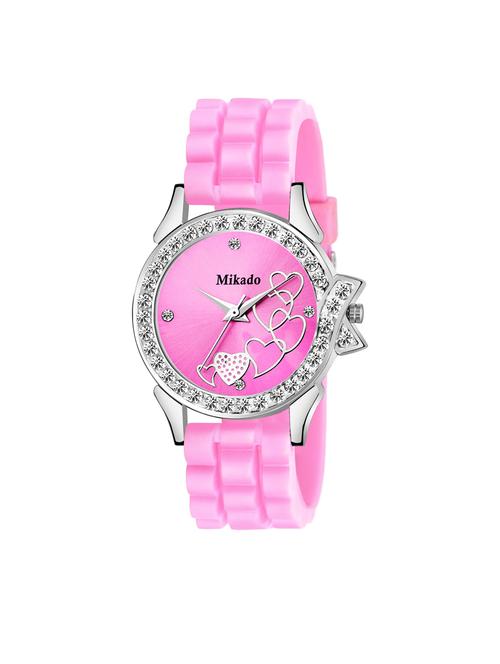 pink atrractive & artistic  analog watch combo for girls - 18690336 - Very Small Image - 1