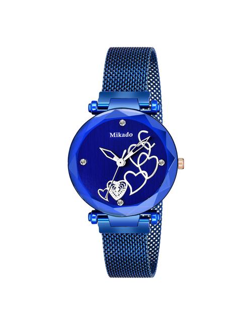 blue heart analog watch for women - 18690346 - Very Small Image - 1