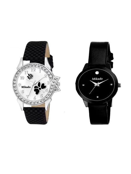 women slim and black butterfly exclusive watch combo for girls and women - 18690688 - Very Small Image - 1