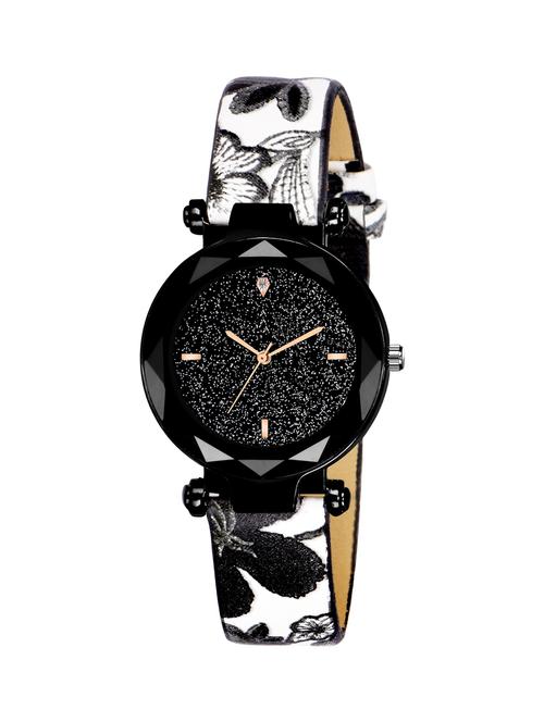 black sparkle fashion women style watch for women and girls - 18690837 - Very Small Image - 1